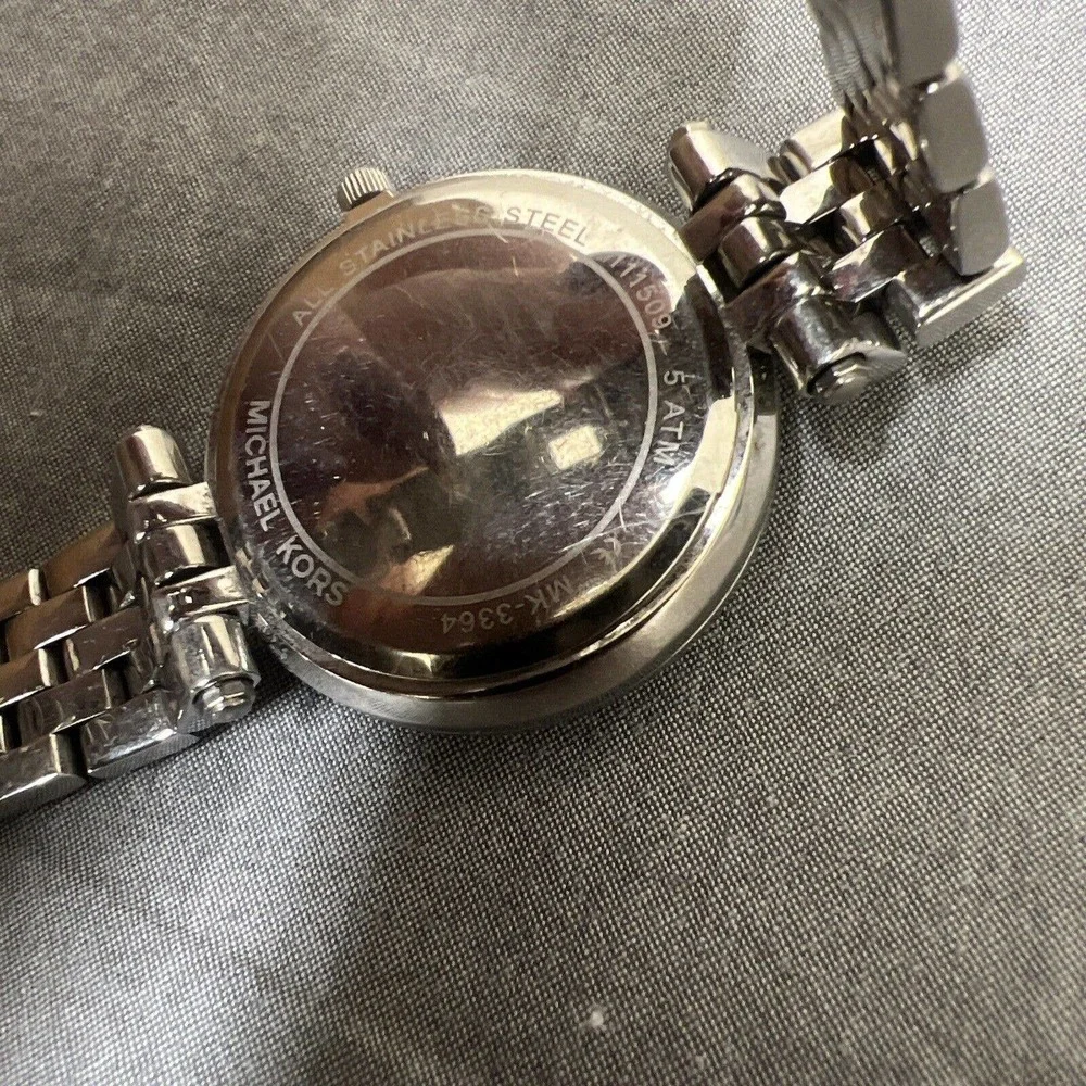 Michael Kors Darci Women's Stainless Steel and Pavé Crystal Watch New Battery FS